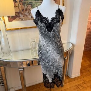 GOLD HAWK Python Coco Print Silk Slip Dress - Size XS